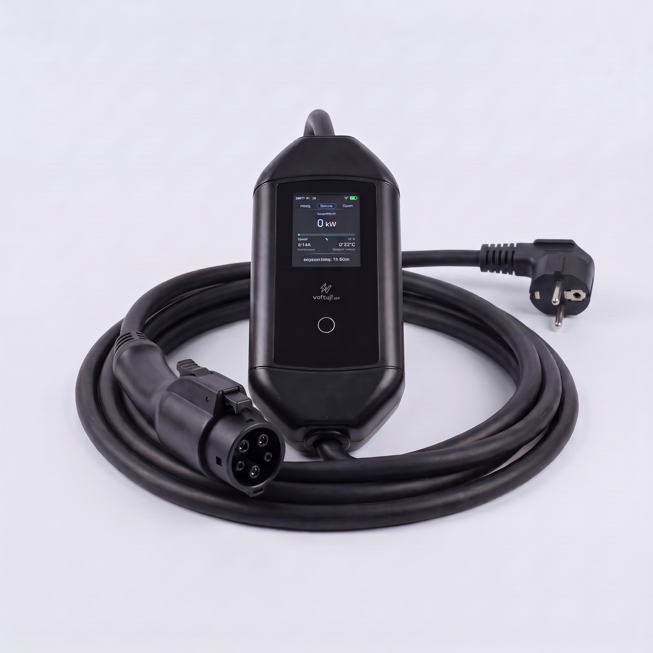 Type 1 (J1772) პორტატული დამტენი – 3.5 kW, 16A, 5 მ